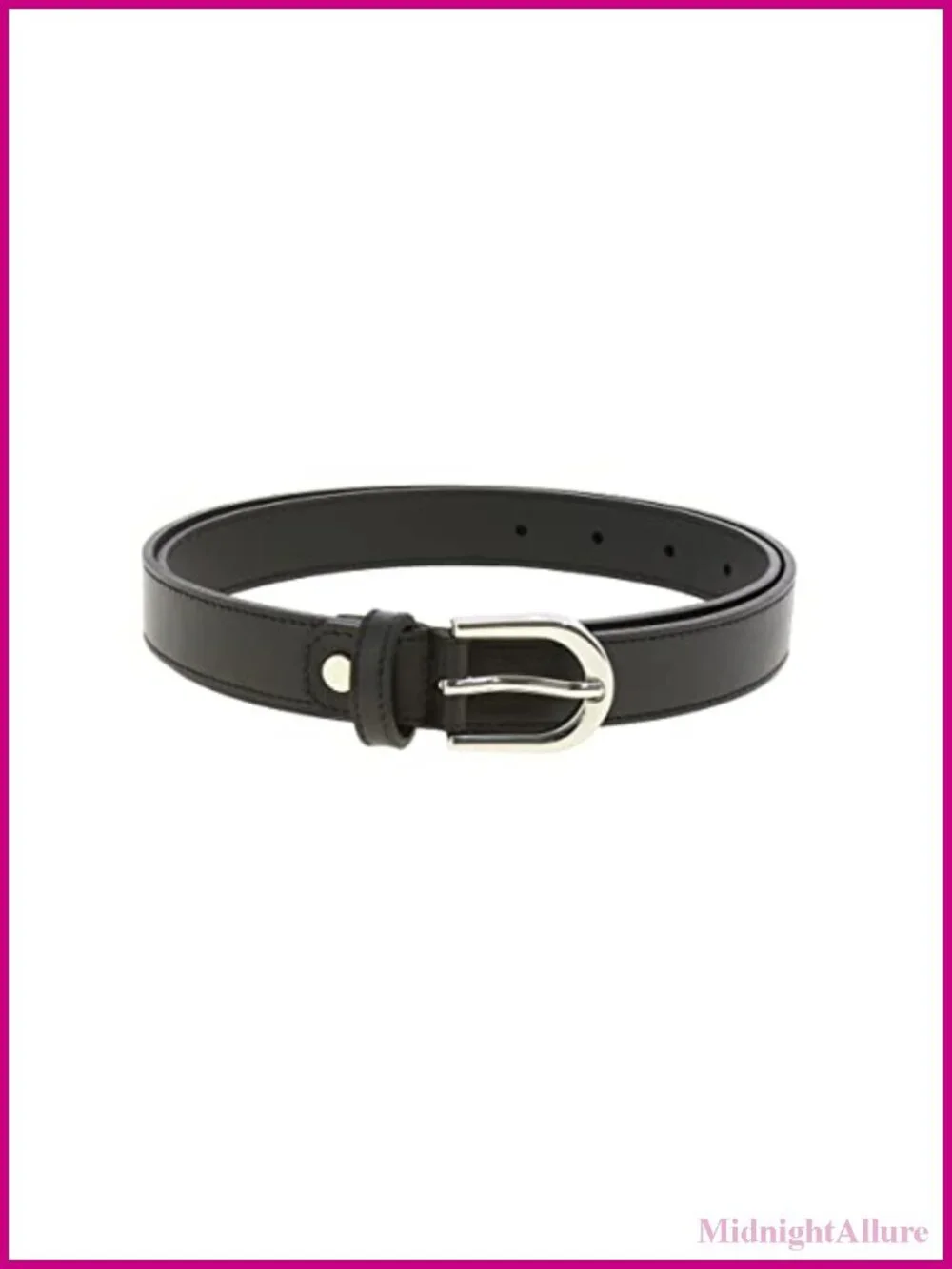 Italian Full-Grain Leather Belt Slim 1 Inch Polished Brass Buckle